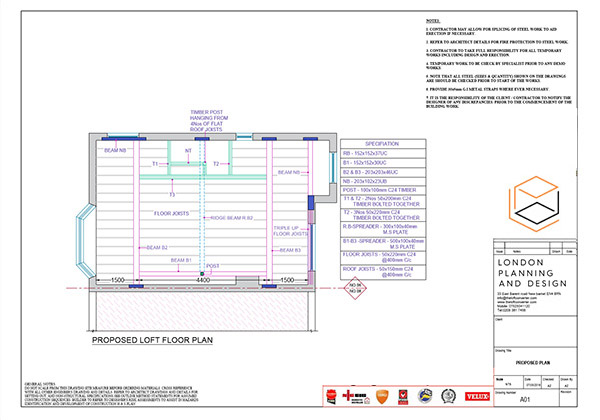 Loft Conversion Planning Drawing, North London, Edgware