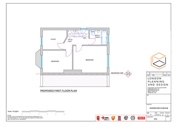 Building Extension Planning Drawing, North London, Arkley