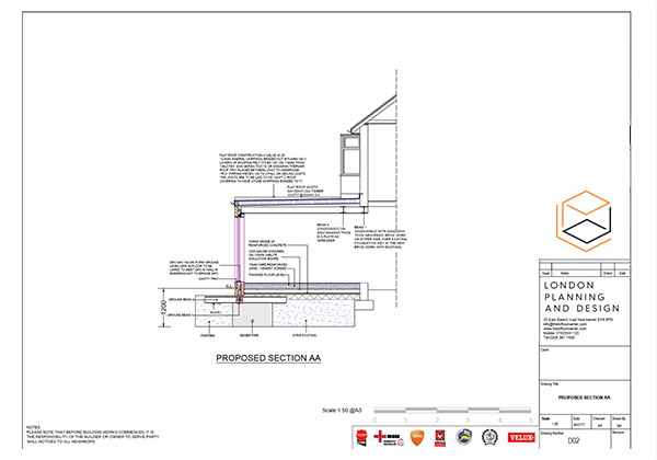 Building Extension Planning Drawing, South London