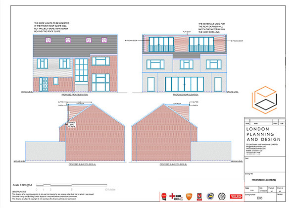 Dormer Loft Conversion Planning Drawing, North London, Muswell Hill
