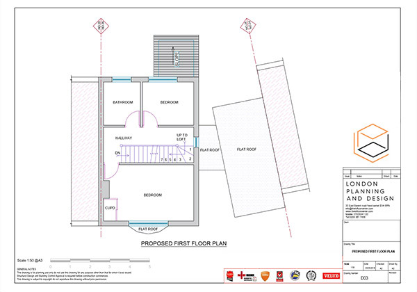 Loft Conversion Planning Drawing, North London, New Southgate