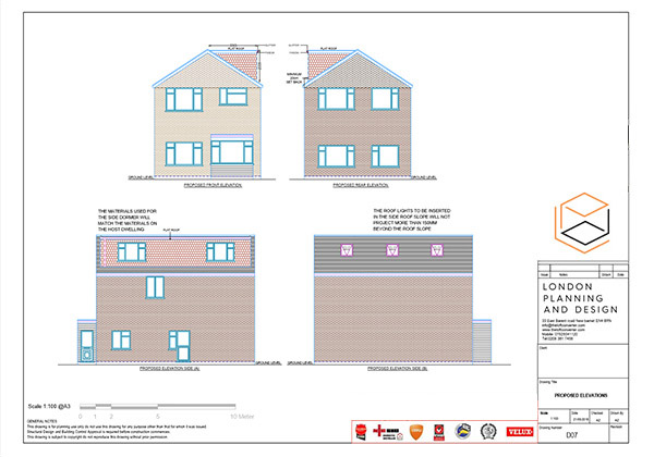 Dormer Loft Conversion Planning Drawing, North London, Barnet